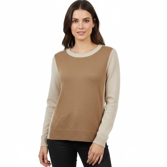 J. Crew Sweaters - J. Crew Beige and Cream Crew Neck Sweater